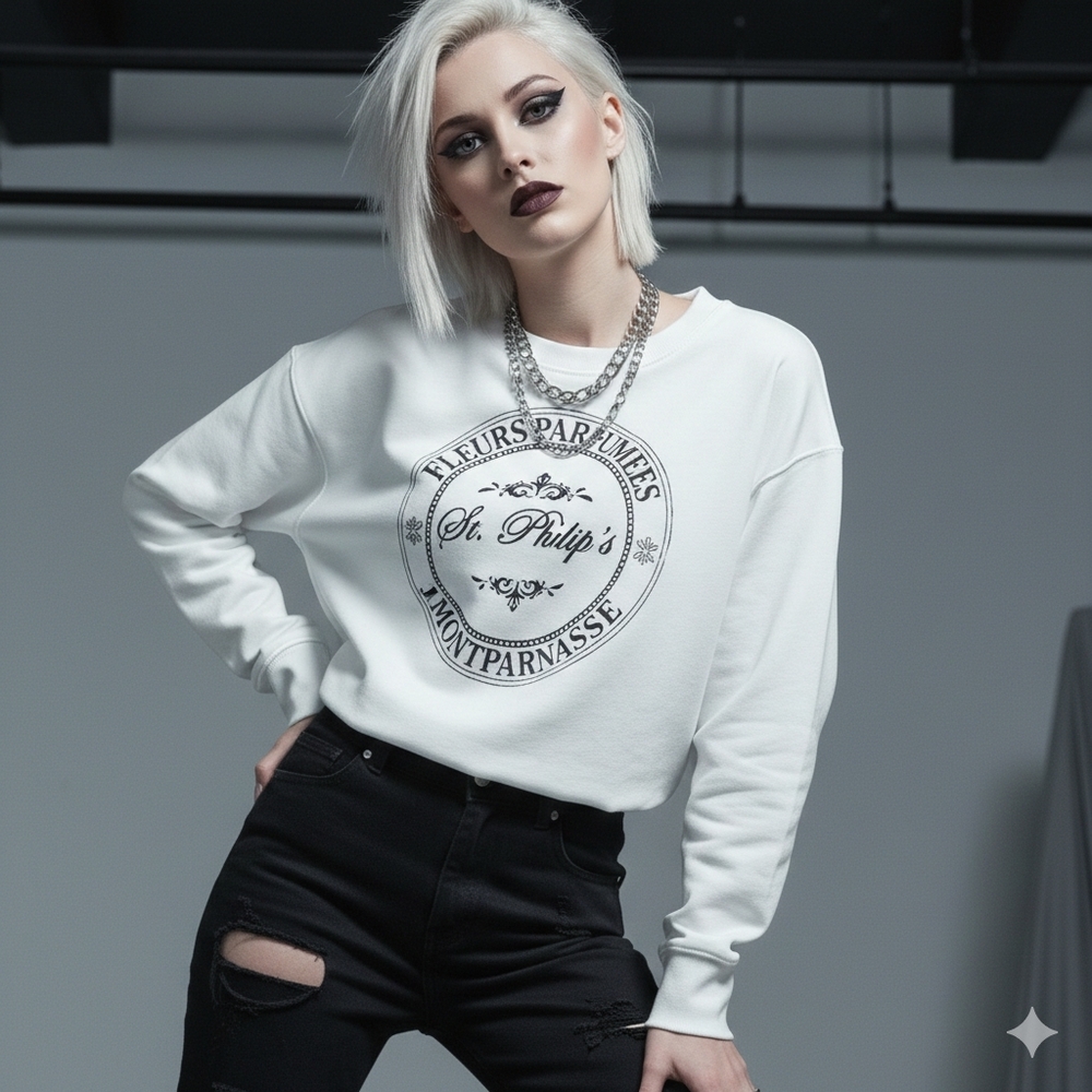 Divided OVERSIZED🍦CREAM FLEURS💐PARFUMEES Graphic Sweatshirt Size M COTTON
